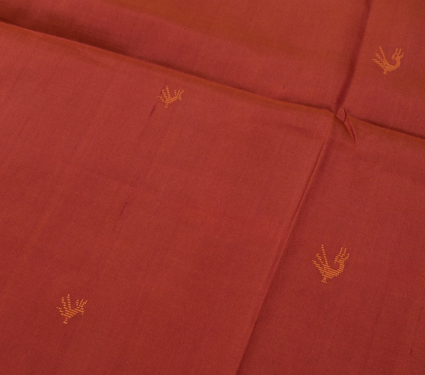 Sushila Vintage Rust Indian Sari Remnant Scrap Multi Purpose Woven Craft Fabric
