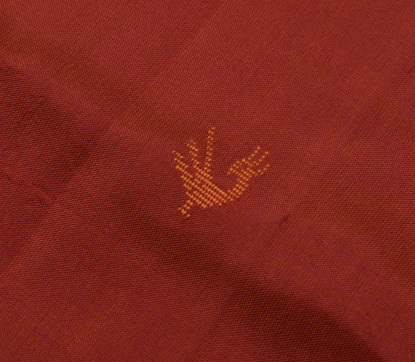 Sushila Vintage Rust Indian Sari Remnant Scrap Multi Purpose Woven Craft Fabric