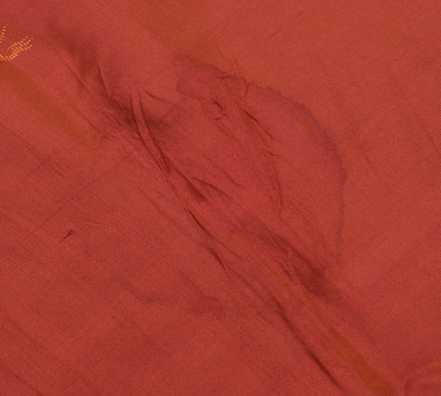 Sushila Vintage Rust Indian Sari Remnant Scrap Multi Purpose Woven Craft Fabric