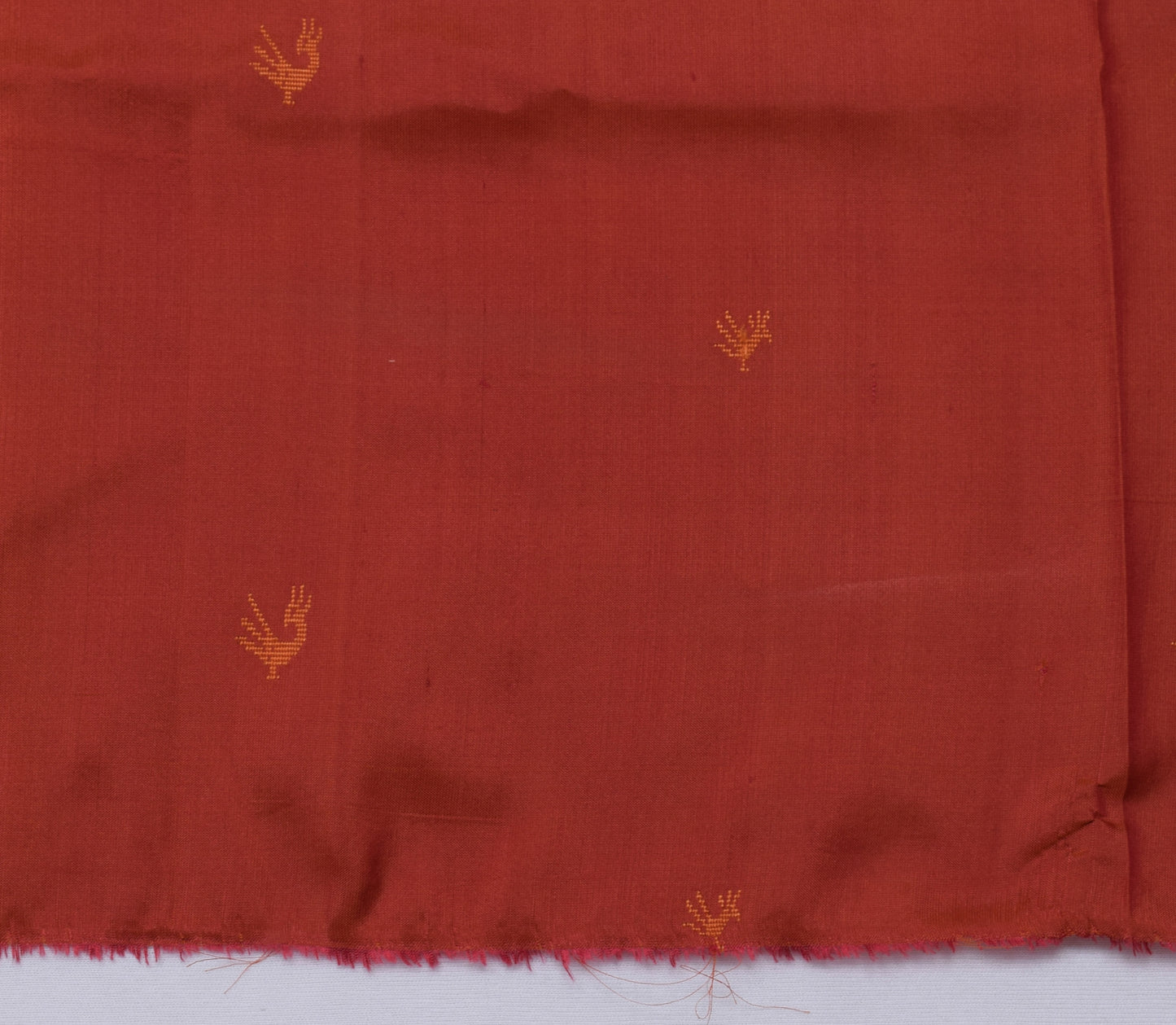Sushila Vintage Rust Indian Sari Remnant Scrap Multi Purpose Woven Craft Fabric