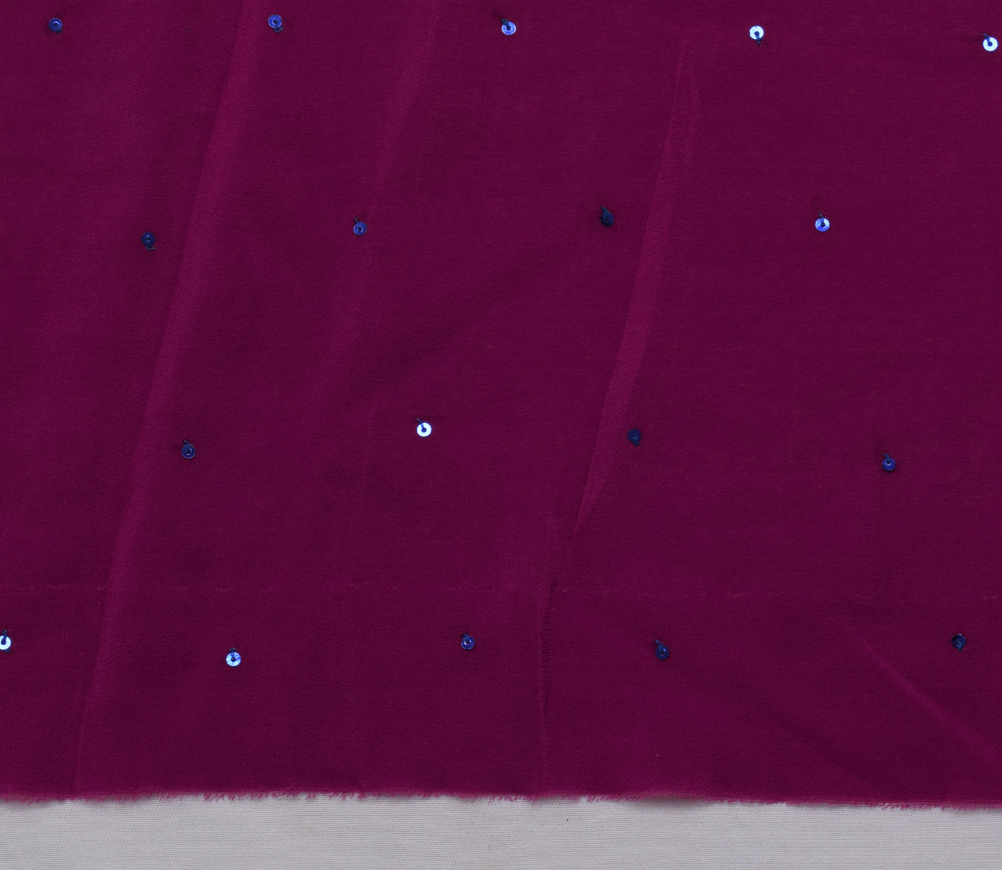 Sushila Vintage Purple Sari Remnant Scrap Multi Purpose Hand Beaded Craft Fabric
