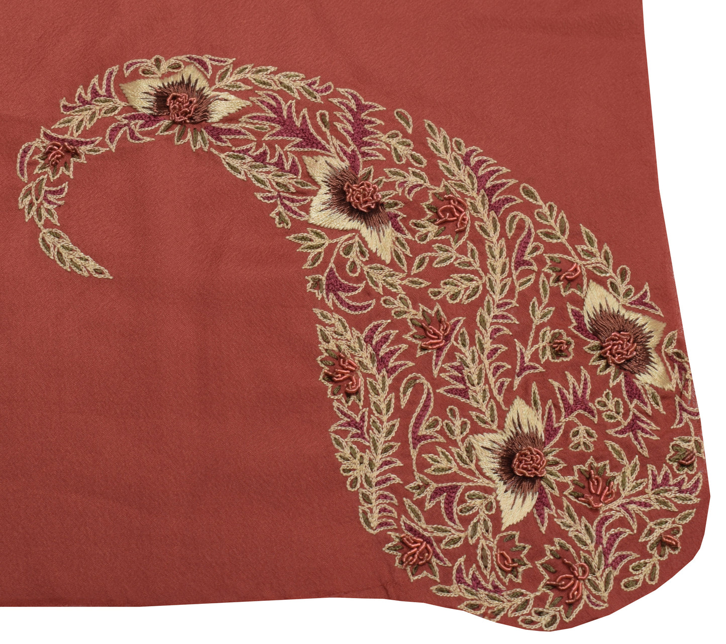 Sushila Vintage Indian Sari Remnant Scrap Multi Purpose Embroidered Craft Fabric