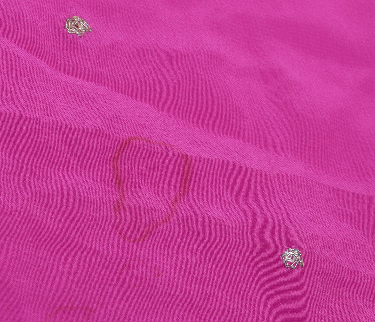 Sushila Vintage Pink Sari Remnant Scrap Multi Purpose Embroidered Craft Fabric