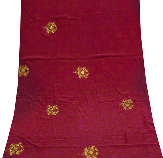 Sushila Vintage Indian Sari Remnant Scrap 100% Pure Silk Printed Craft Fabric