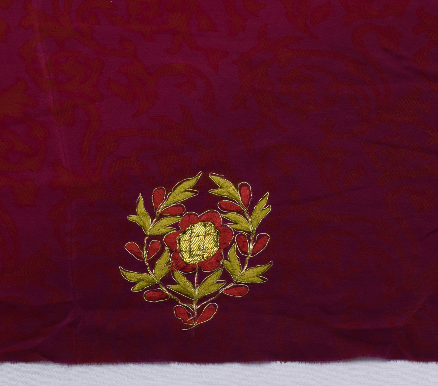 Sushila Vintage Indian Sari Remnant Scrap 100% Pure Silk Printed Craft Fabric