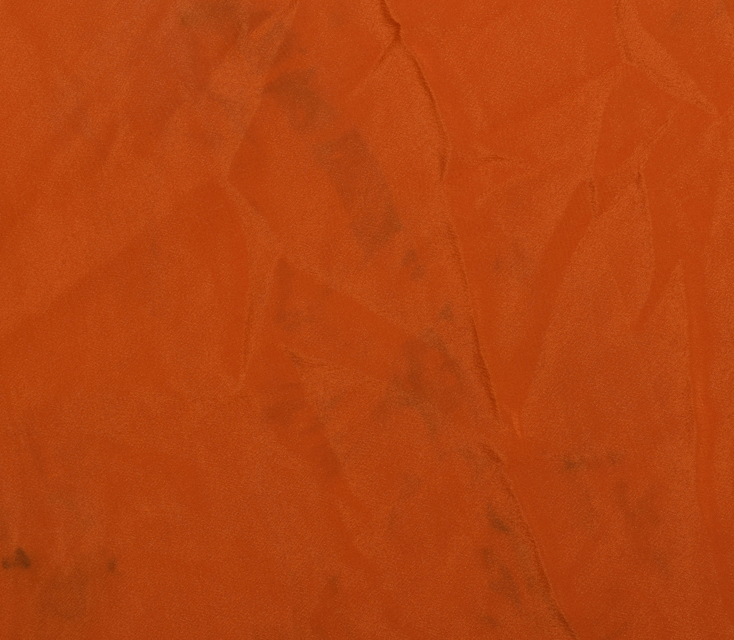Sushila Vintage Rusty Orange Sari Remnant Scrap Pure Crepe Woven Craft Fabric