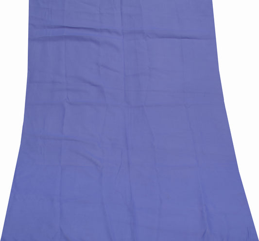 Sushila Vintage Grayish Blue Sari Remnant Scrap Blend Georgette Craft Fabric