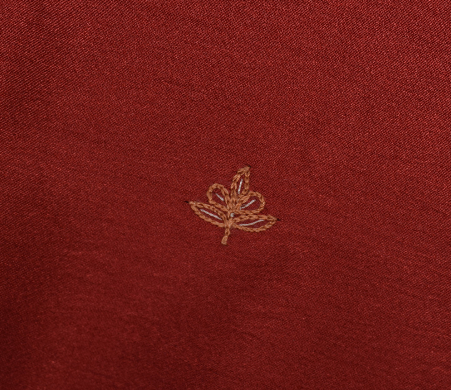 Sushila Vintage Maroon Sari Remnant Scrap Blend Silk Embroidered Craft Fabric