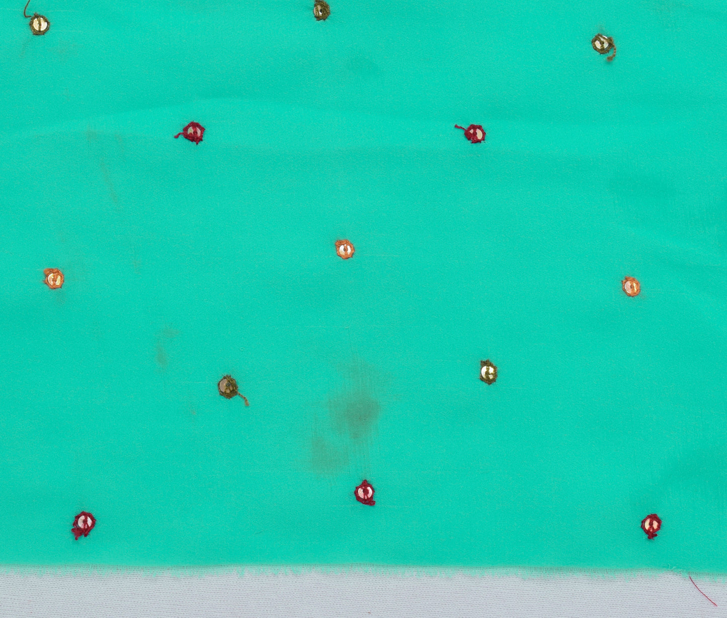 Sushila Vintage Sari Remnant Scrap Blend Georgette Silk Hand Beaded Craft Fabric