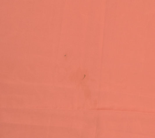 Sushila Vintage Peach Sari Remnant Scrap Blend Silk Embroidered Craft Fabric