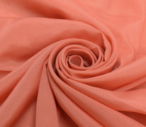 Sushila Vintage Peach Sari Remnant Scrap Blend Silk Embroidered Craft Fabric