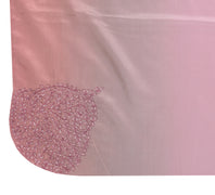Sushila Vintage Pink Indian Sari Remnant Scrap Blend Silk Craft Saree Fabric