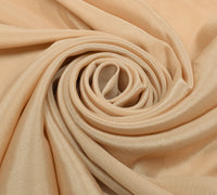 Sushila Vintage Indian Beige Saree Remnant Scrap Blend Silk Craft Fabric
