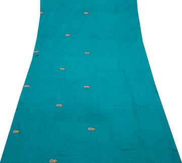 Sushila Vintage Sari Remnant Scrap Pure Georgette Silk Embroidered Craft Fabric