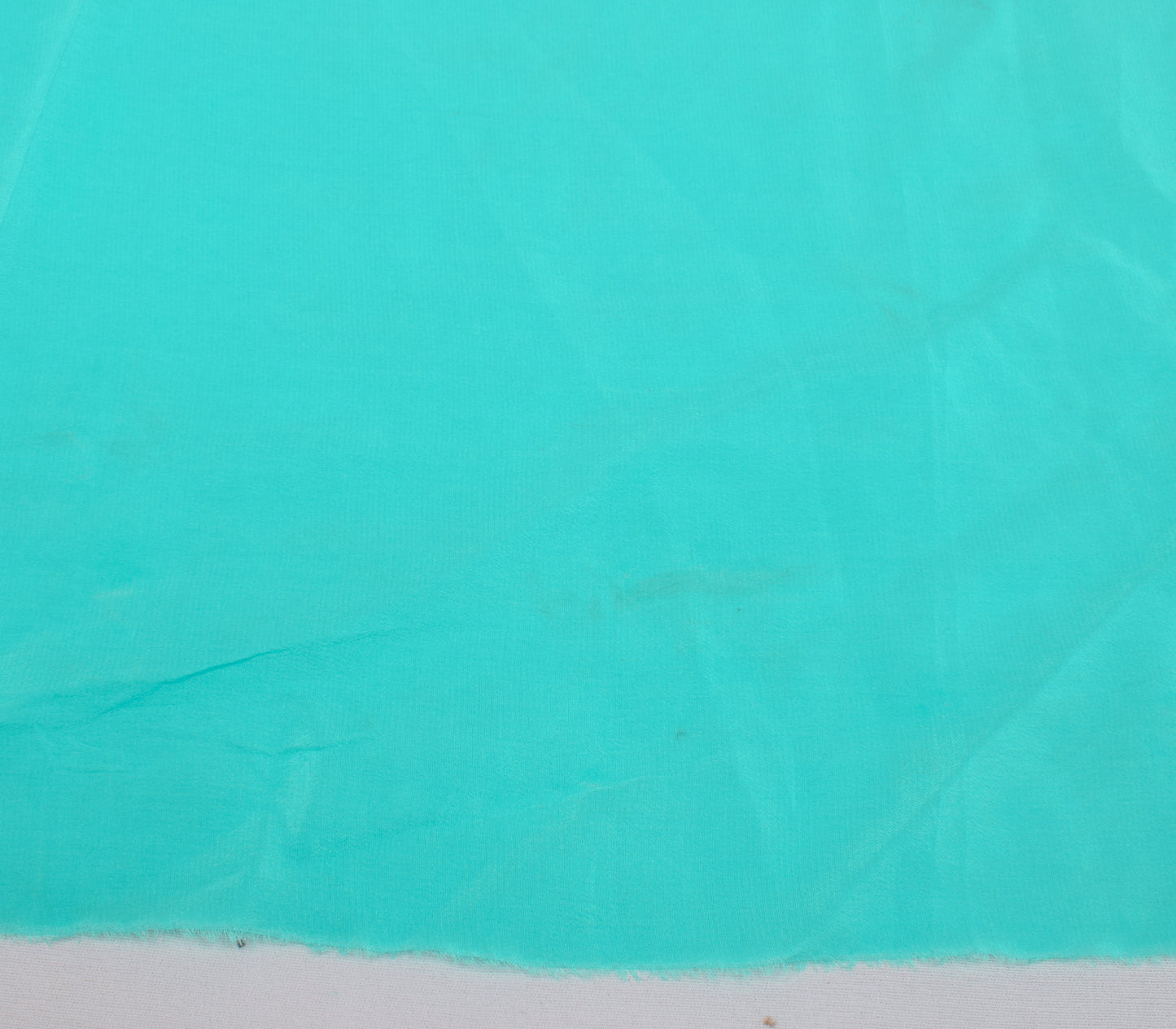 Sushila Vintage Blue Sari Remnant Scrap 100% Pure Silk Hand Beaded Craft Fabric