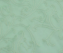 Sushila Vintage Green Sari Remnant Scrap Blend Georgette Embroidery Craft Fabric