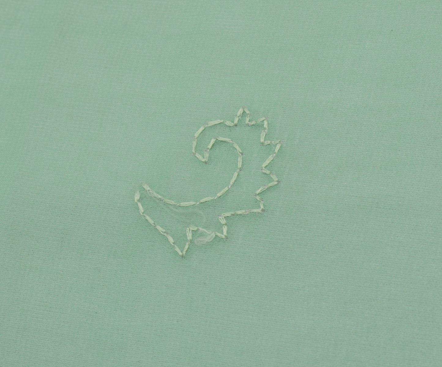 Sushila Vintage Green Sari Remnant Scrap Blend Georgette Embroidery Craft Fabric
