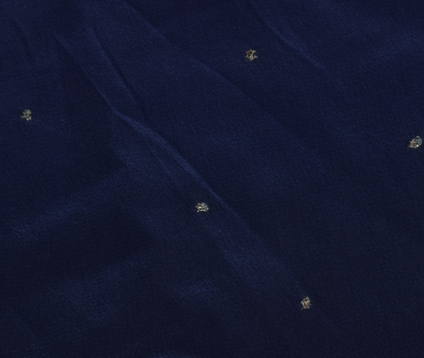 Sushila Vintage Blue Sari Remnant Scrap Multi Purpose Mukesh Work Craft Fabric