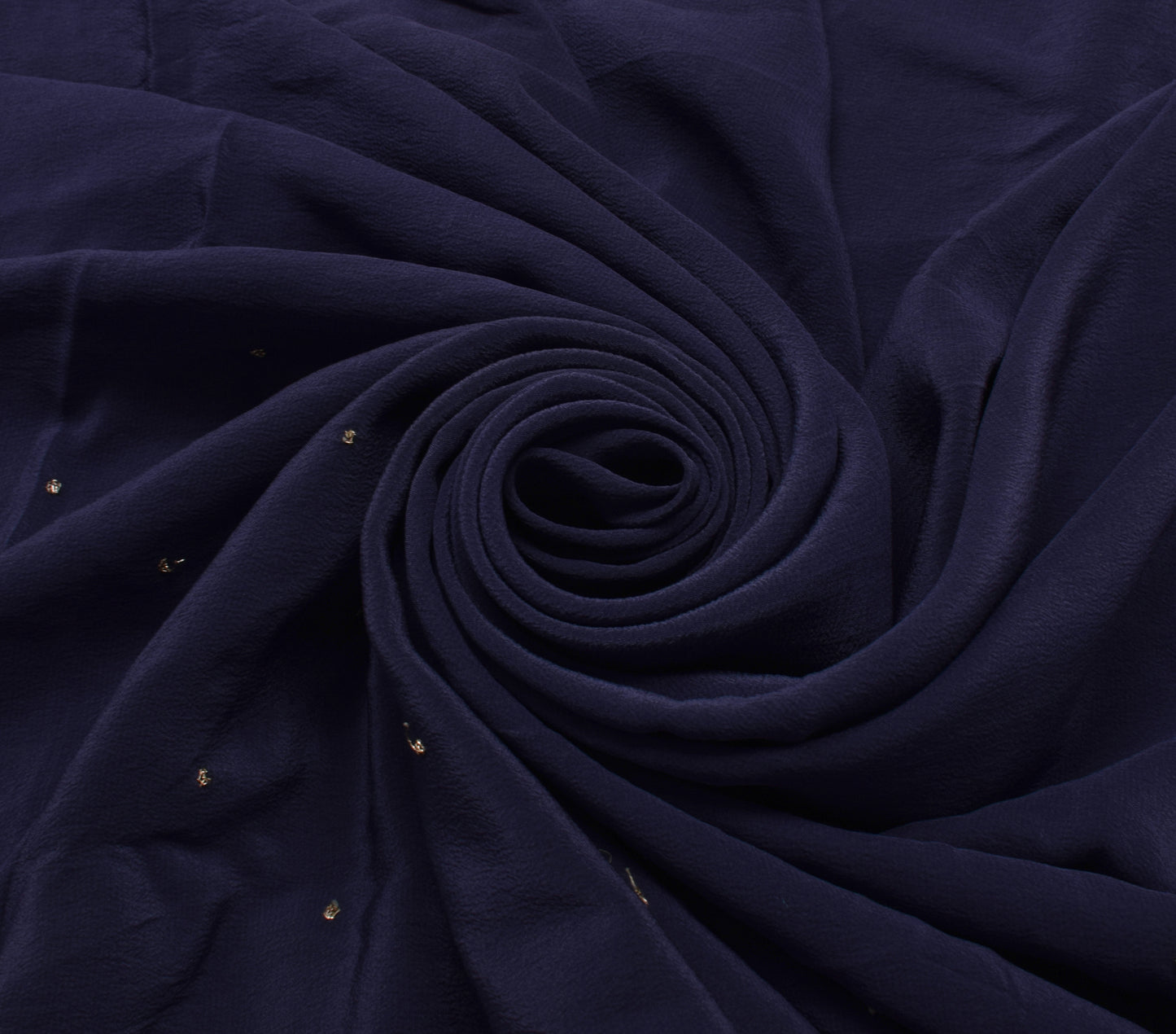 Sushila Vintage Blue Sari Remnant Scrap Multi Purpose Mukesh Work Craft Fabric