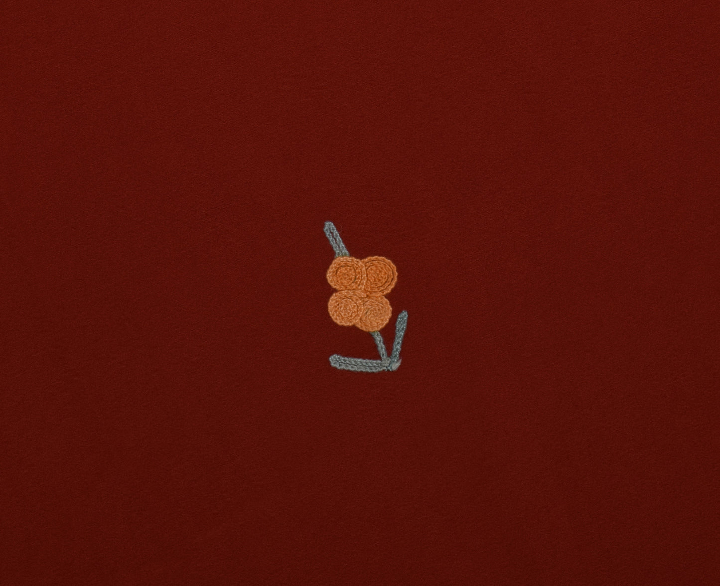 Sushila Vintage Rust Sari Remnant Scrap Blend Crepe Embroidered Craft Fabric