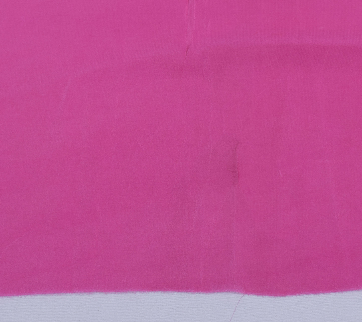 Sushila Vintage Pink Sari Remnant Scrap Pure Crepe Silk Beaded Craft Fabric