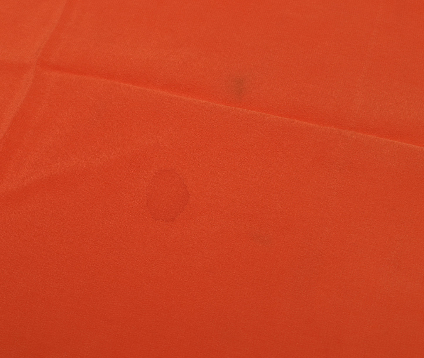 Sushila Vintage Orange Indian Sari Remnant Scrap Pure Crepe Silk Craft Fabric