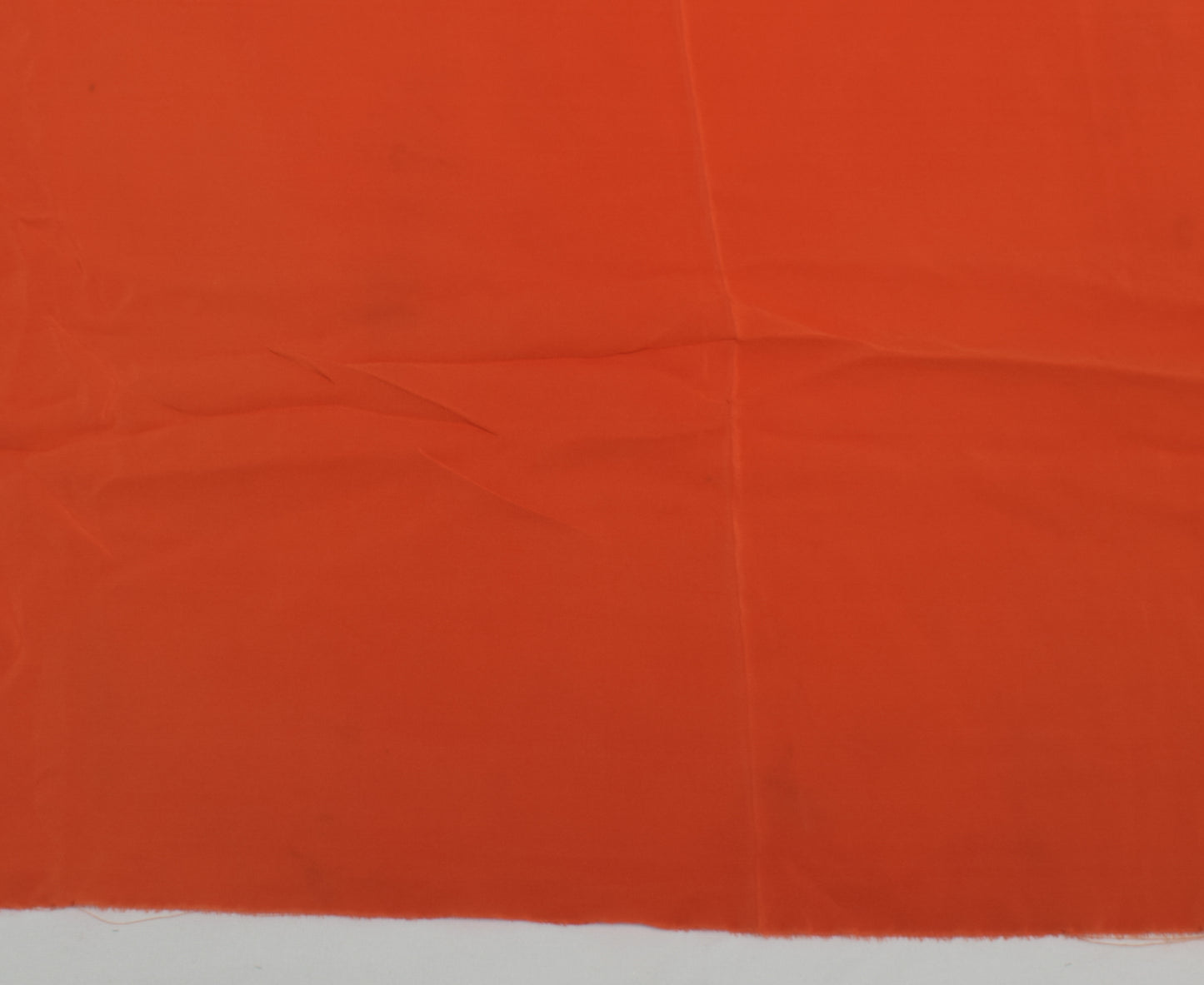 Sushila Vintage Orange Indian Sari Remnant Scrap Pure Crepe Silk Craft Fabric
