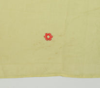 Sushila Vintage Green Sari Remnant Scrap Pure Cotton Embroidered Craft Fabric
