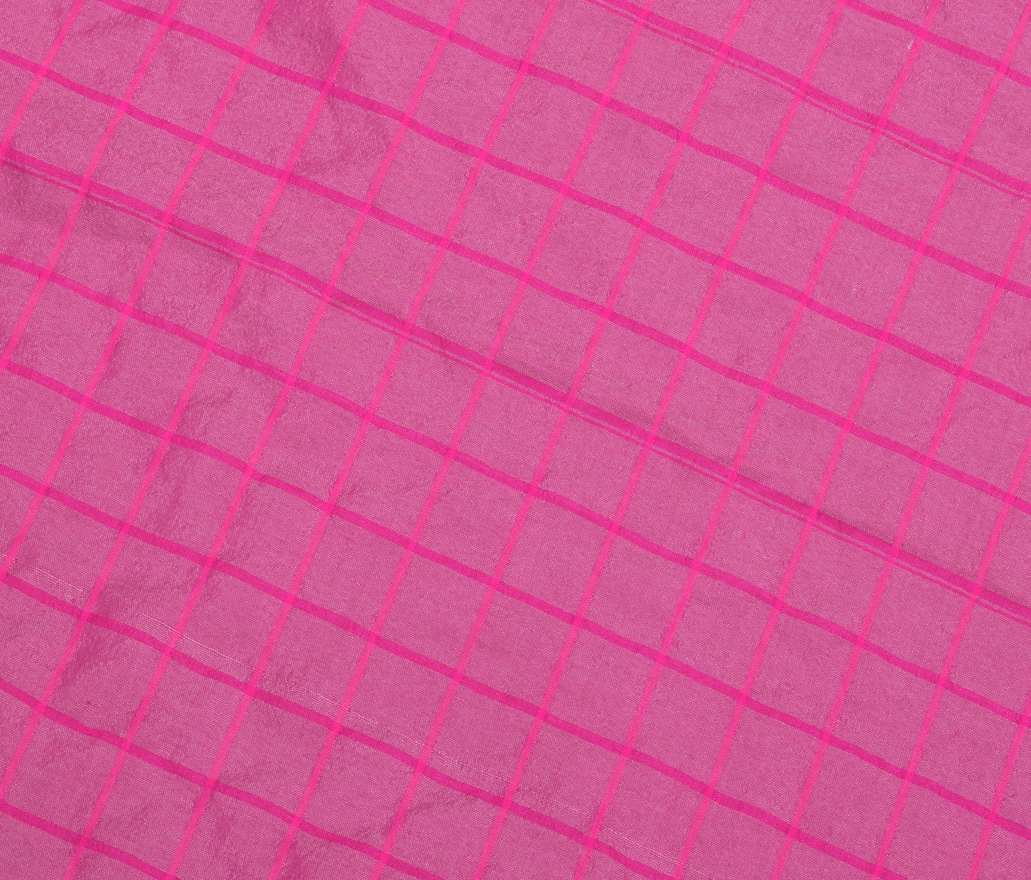 Sushila Vintage Indian Pink Sari Remnant Scrap Blend Silk Woven Sari Fabric