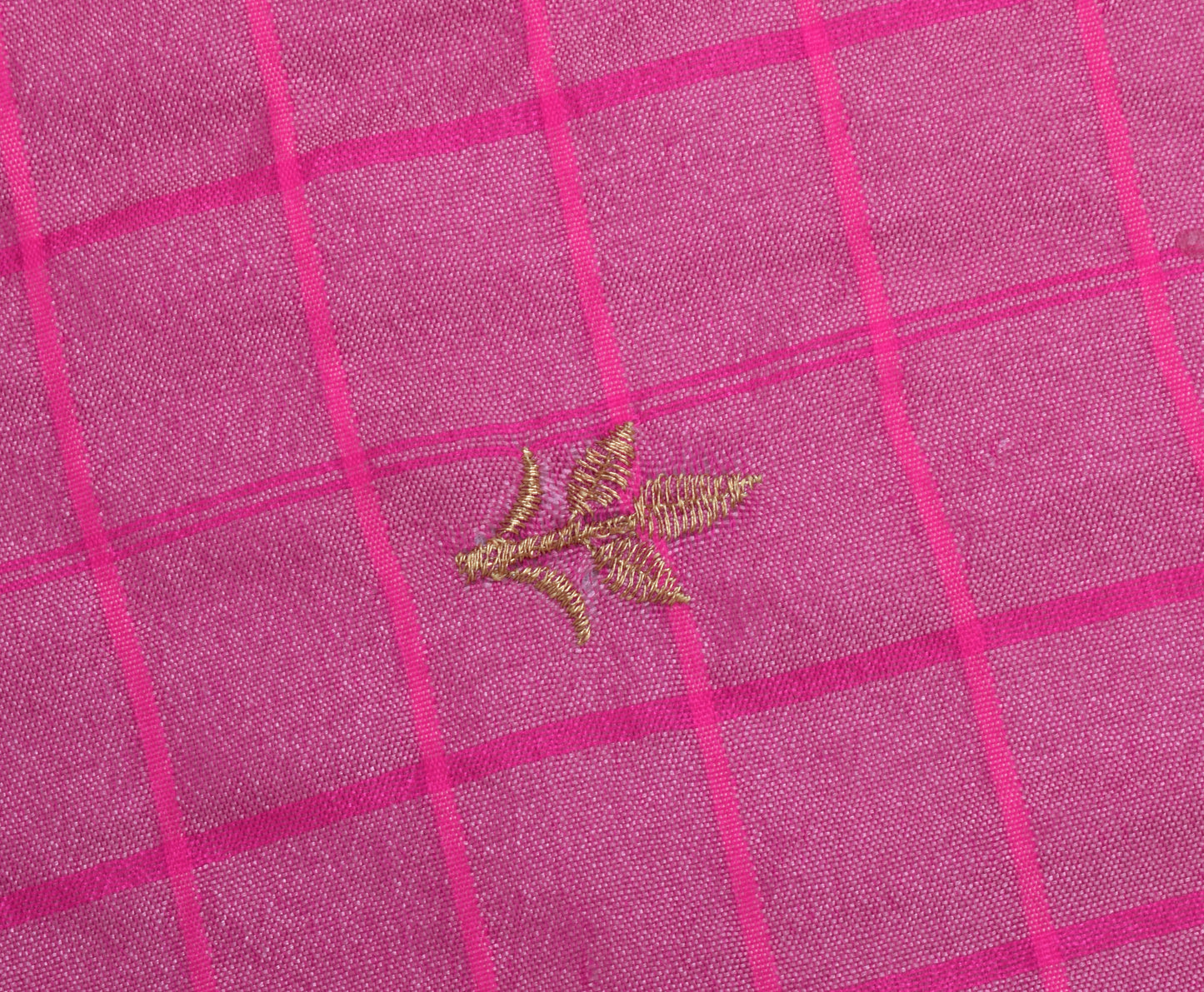 Sushila Vintage Indian Pink Sari Remnant Scrap Blend Silk Woven Sari Fabric