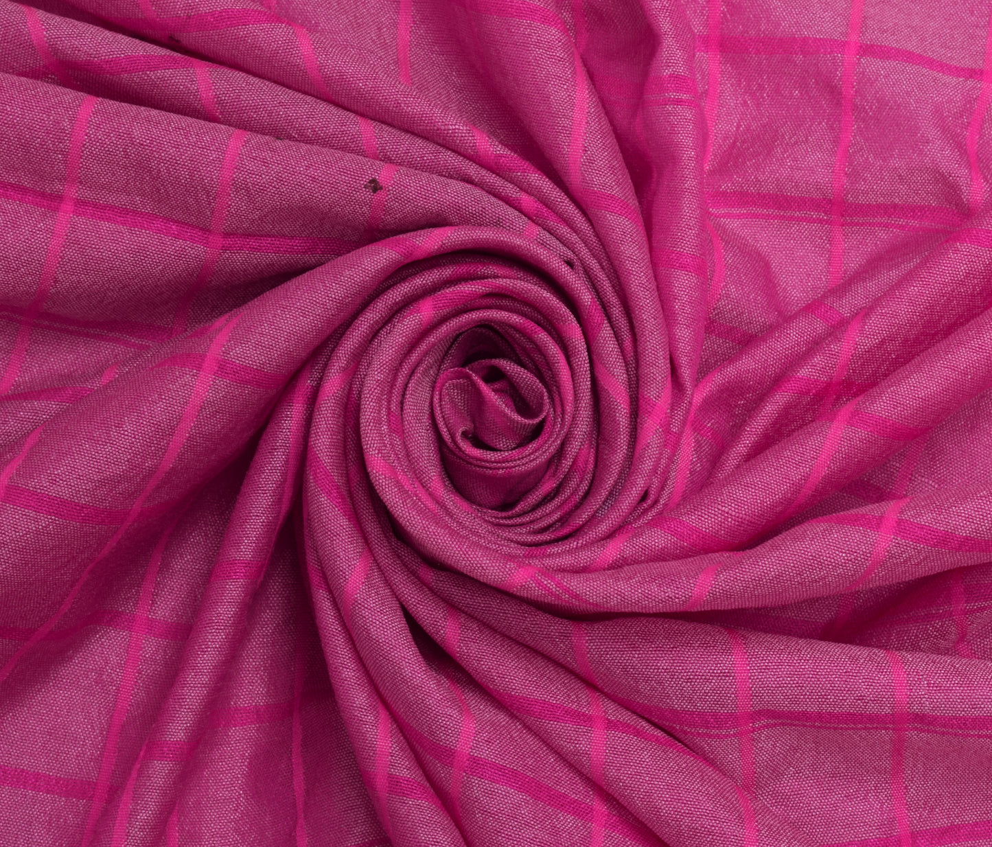 Sushila Vintage Indian Pink Sari Remnant Scrap Blend Silk Woven Sari Fabric