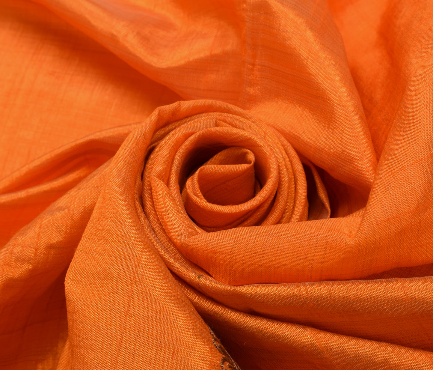Sushila Vintage Orange Sari Remnant Scrap Multi Purpose Embroidered Craft Fabric