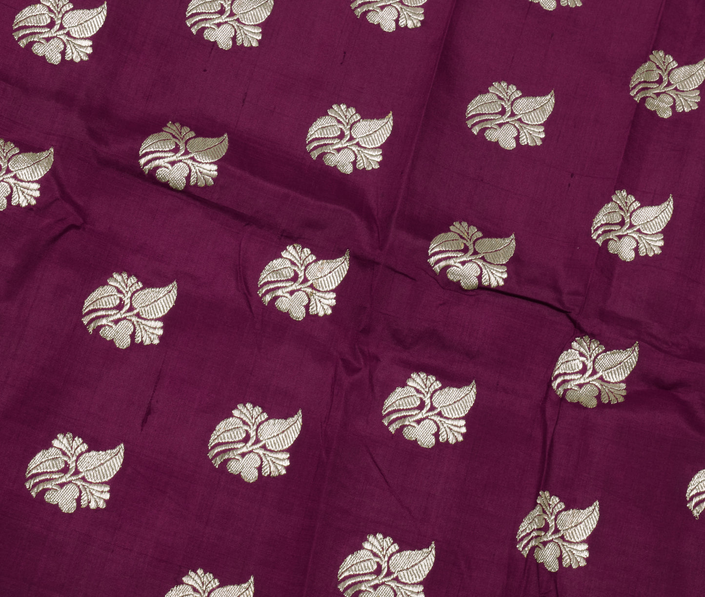 Sushila Vintage Purple Sari Remnant Scrap 100% Pure Silk Woven Craft Fabric