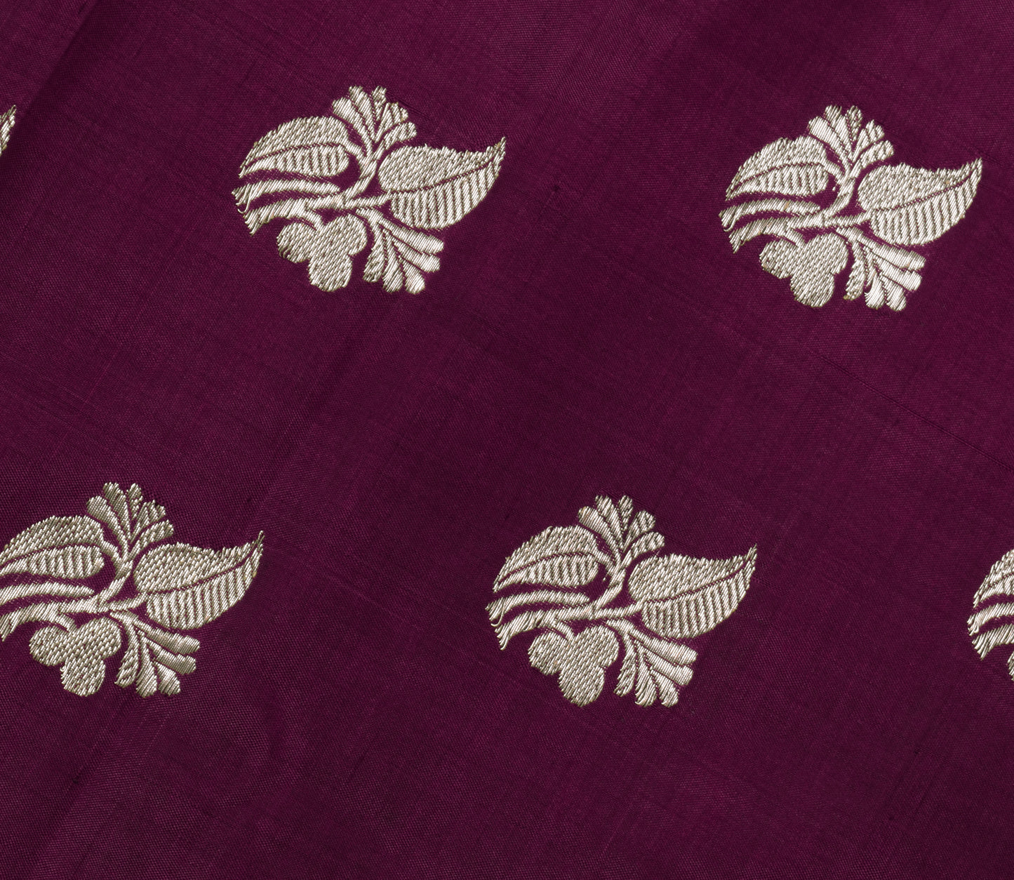 Sushila Vintage Purple Sari Remnant Scrap 100% Pure Silk Woven Craft Fabric