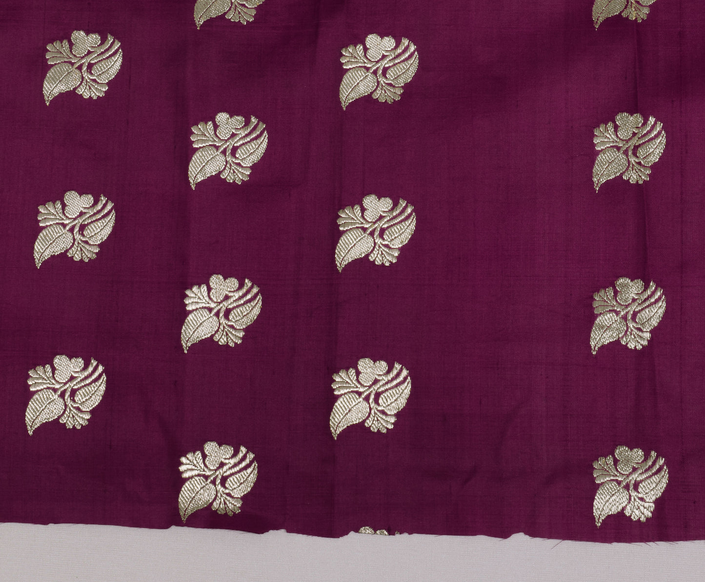 Sushila Vintage Purple Sari Remnant Scrap 100% Pure Silk Woven Craft Fabric