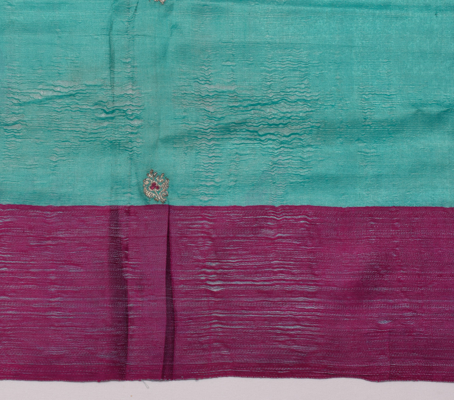 Sushila Vintage Indian Sari Remnant Scrap 100% Pure Silk Woven Craft Fabric