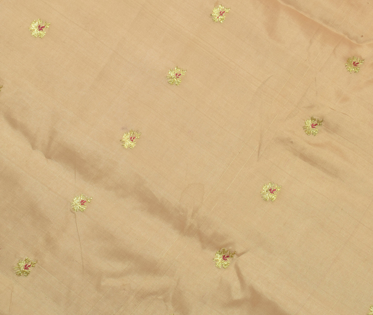 Sushila Vintage Beige Sari Remnant Scrap Multi Purpose Woven Craft Fabric
