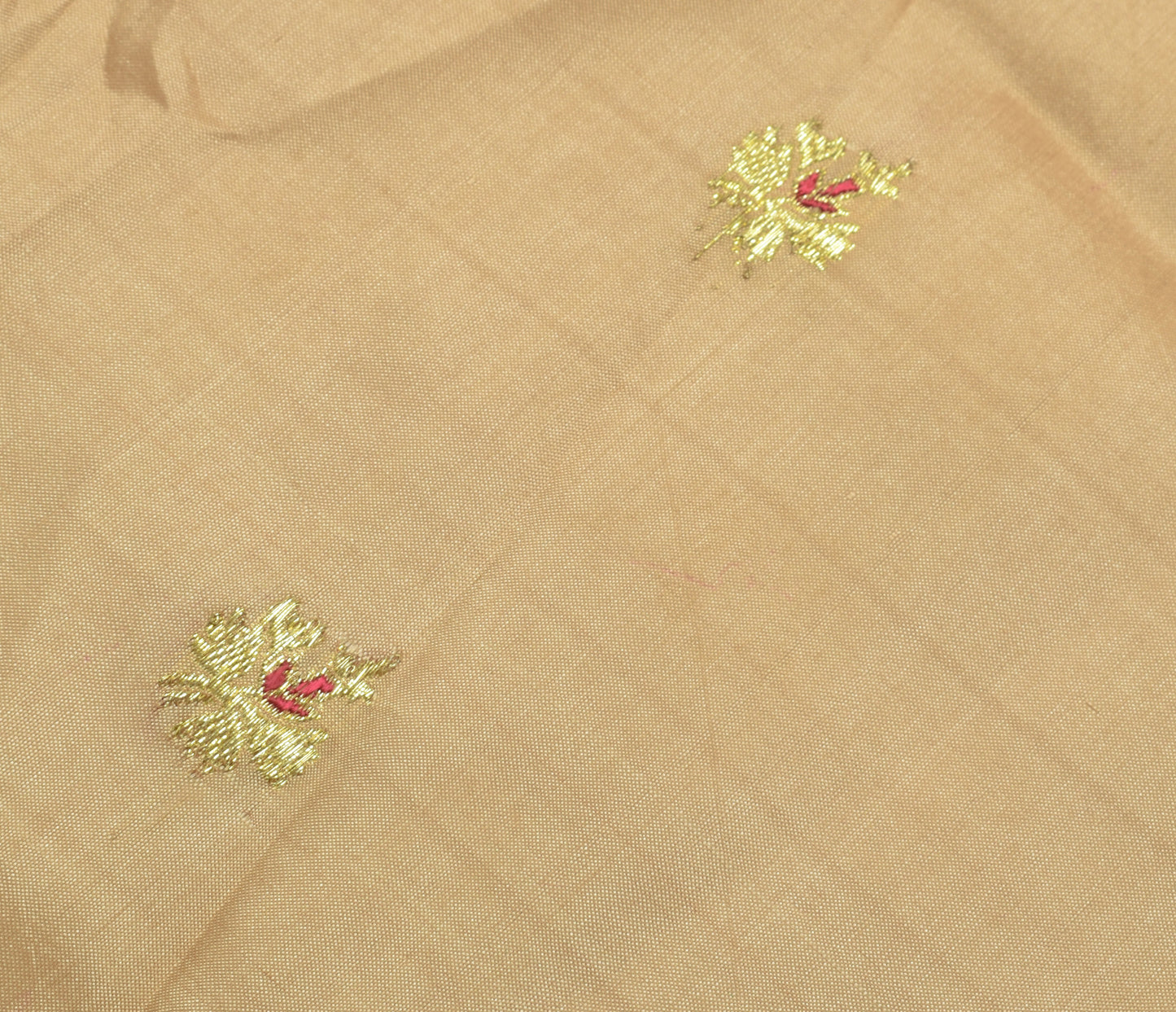 Sushila Vintage Beige Sari Remnant Scrap Multi Purpose Woven Craft Fabric