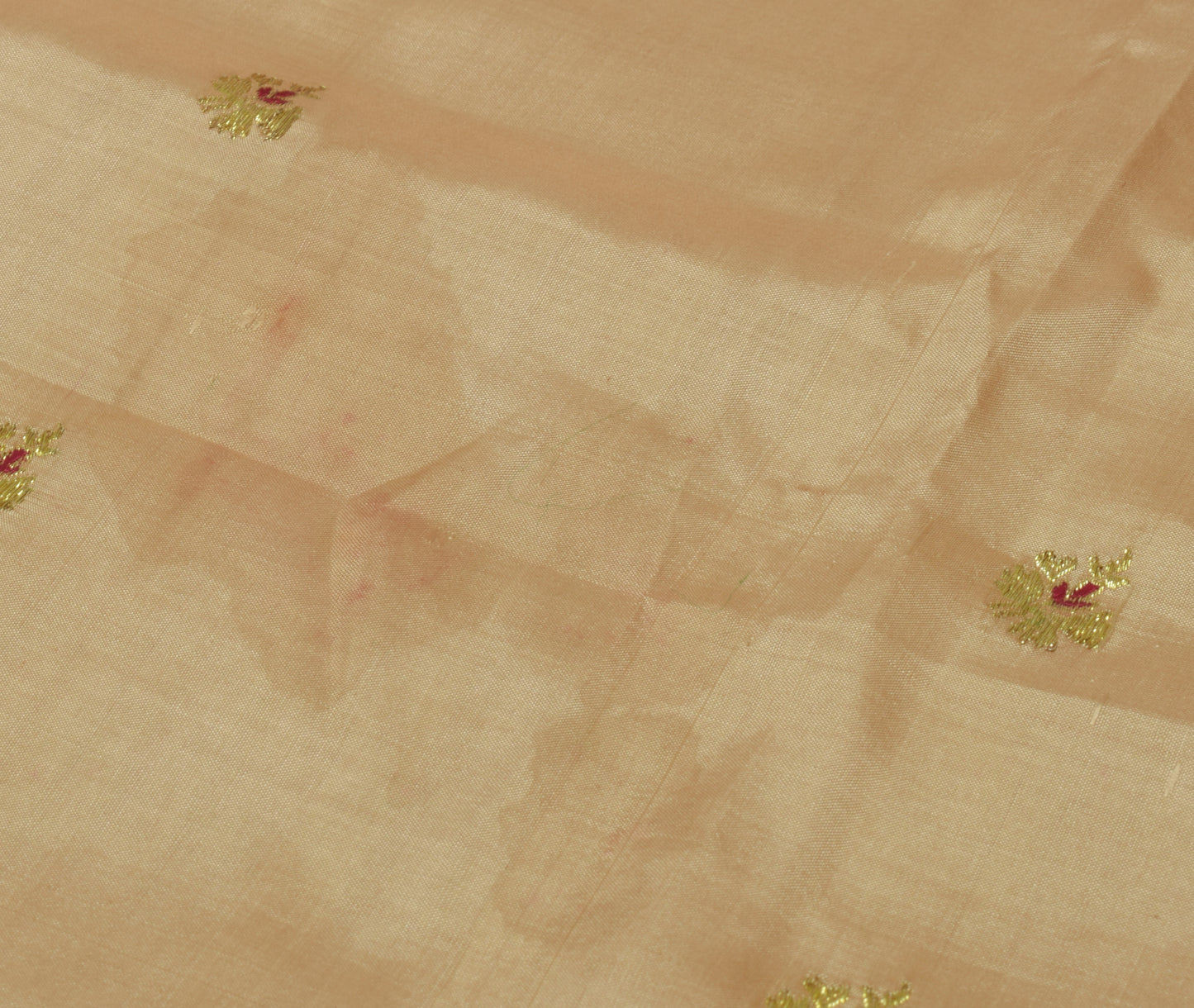Sushila Vintage Beige Sari Remnant Scrap Multi Purpose Woven Craft Fabric