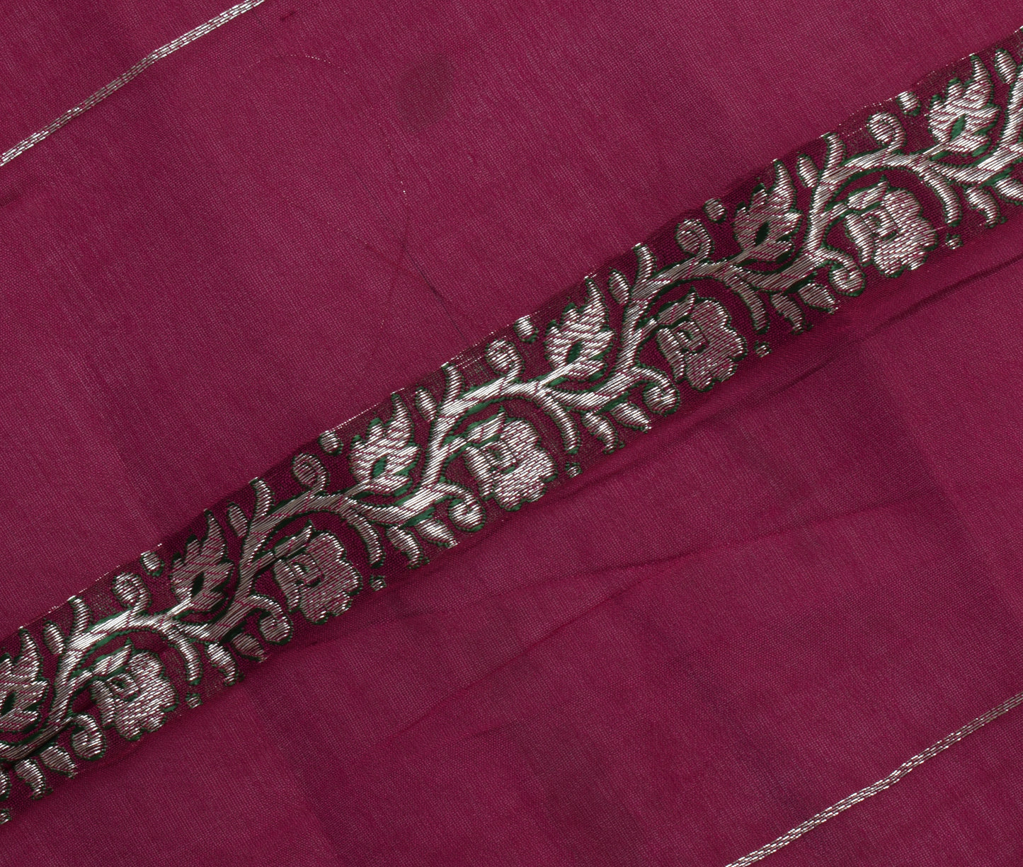 Sushila Vintage Pink Sari Remnant Scrap 100% Pure Silk Woven Craft Fabric