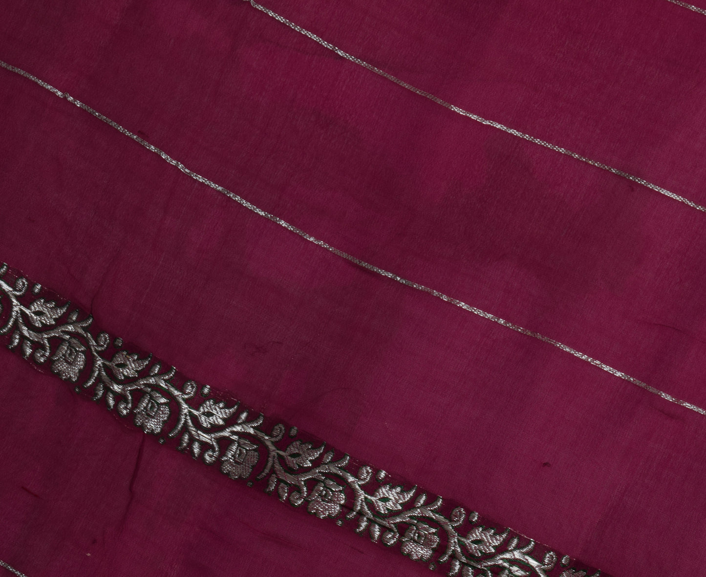 Sushila Vintage Pink Sari Remnant Scrap 100% Pure Silk Woven Craft Fabric