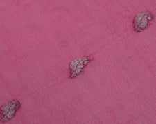 Sushila Vintage Pink Sari Remnant Scrap Pure Georgette Silk Woven Craft Fabric