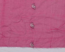 Sushila Vintage Pink Sari Remnant Scrap Pure Georgette Silk Woven Craft Fabric