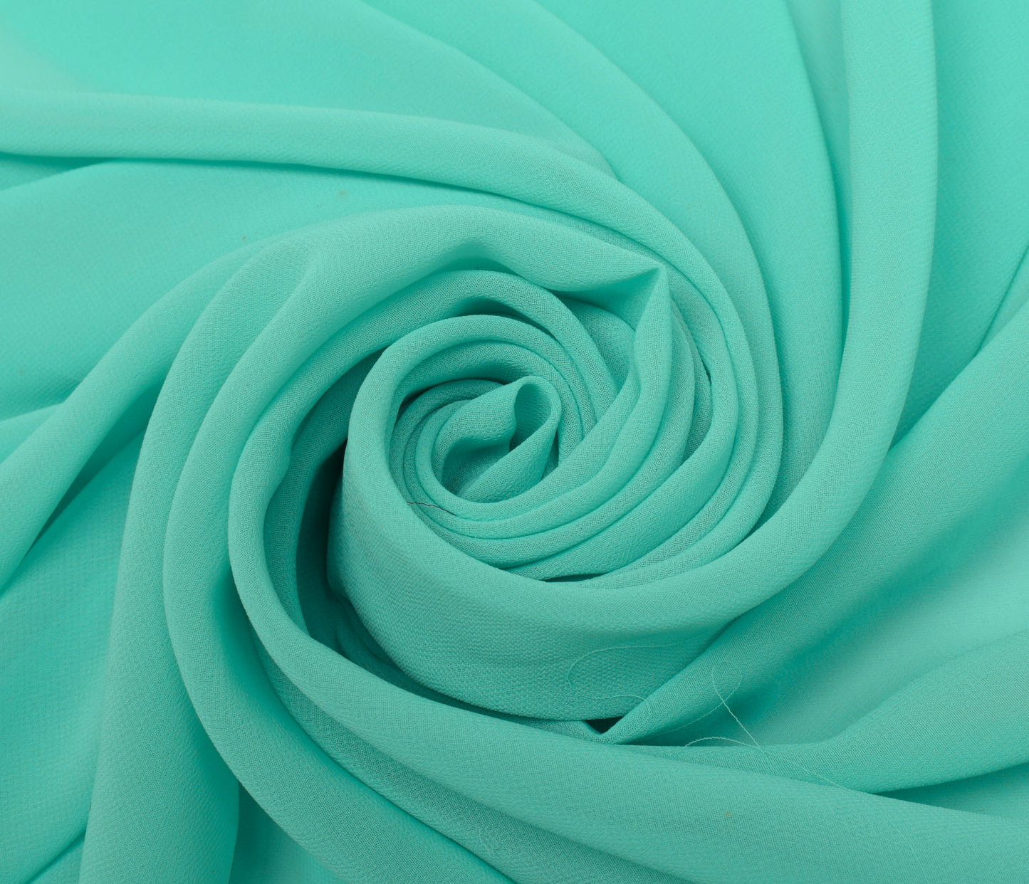 Sushila Vintage Aqua Green Sari Remnant Scrap Blend Georgette Silk Craft Fabric