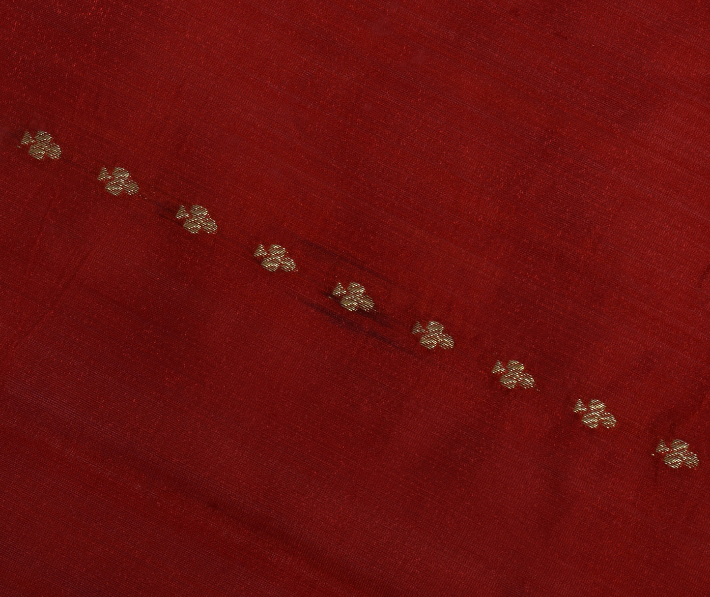 Sushila Vintage Indian Red Sari Remnant Scrap Blend Nylon Woven Craft Fabric