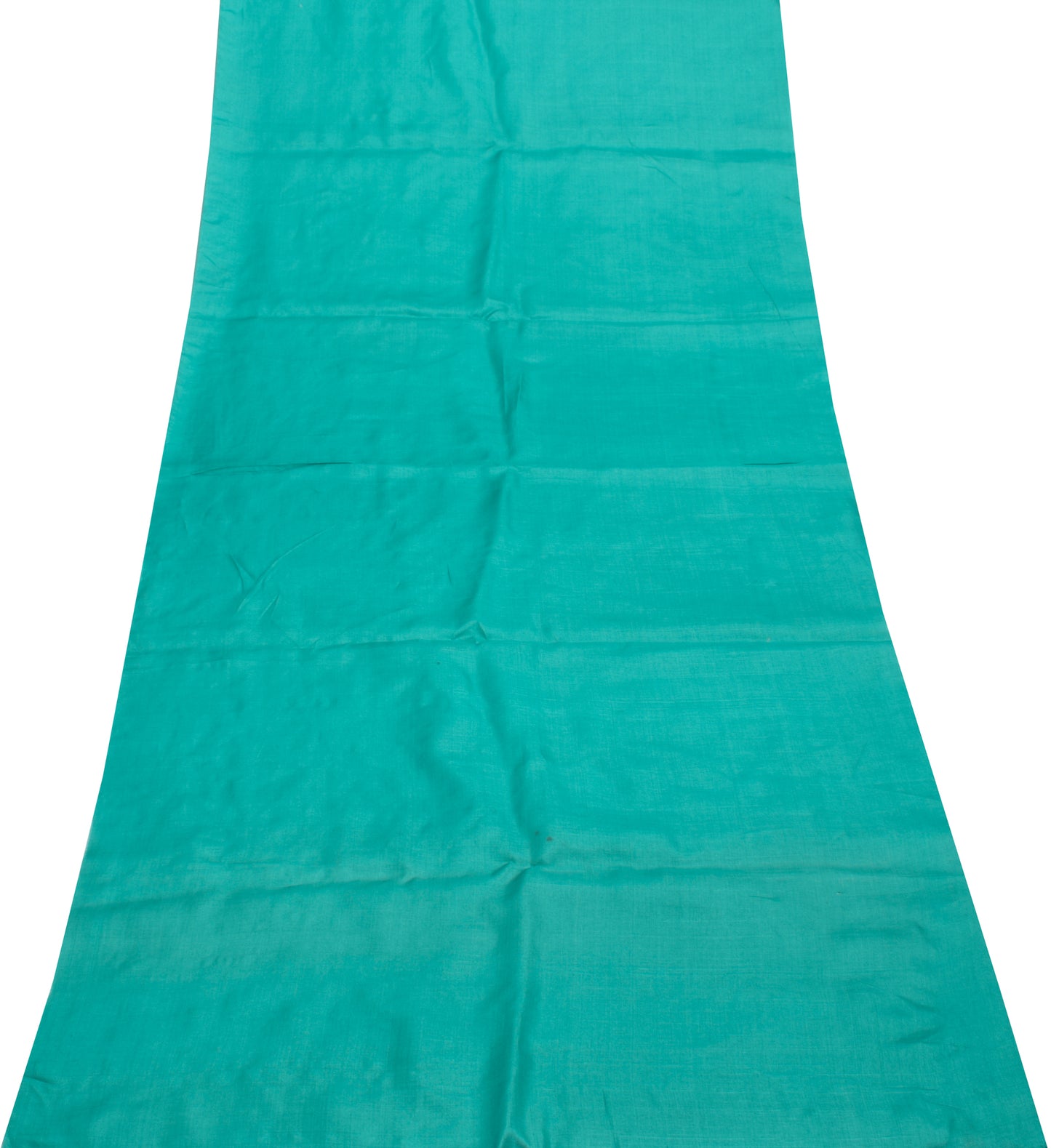 Sushila Vintage Indian Green Sari Remnant Scrap 100% Pure Silk Craft Fabric