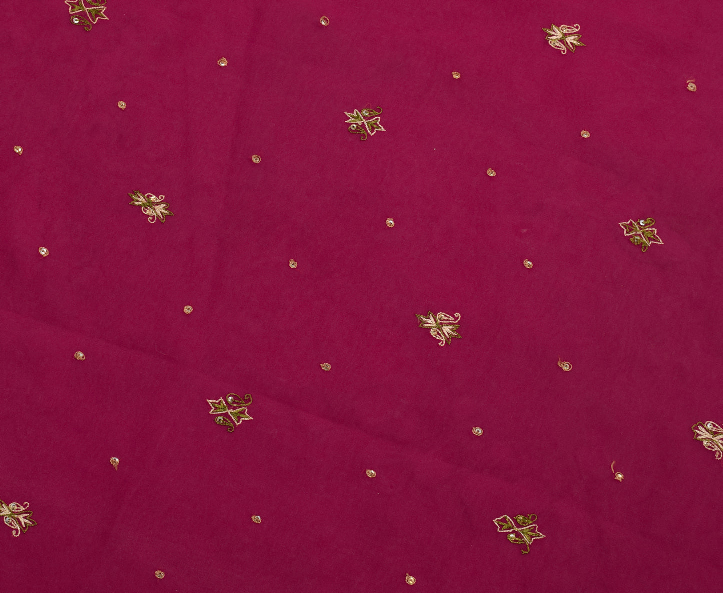 Sushila Vintage Sari Remnant Scrap Blend Georgette Embroidered  Craft Fabric