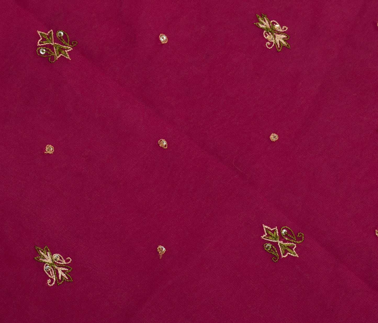 Sushila Vintage Sari Remnant Scrap Blend Georgette Embroidered  Craft Fabric