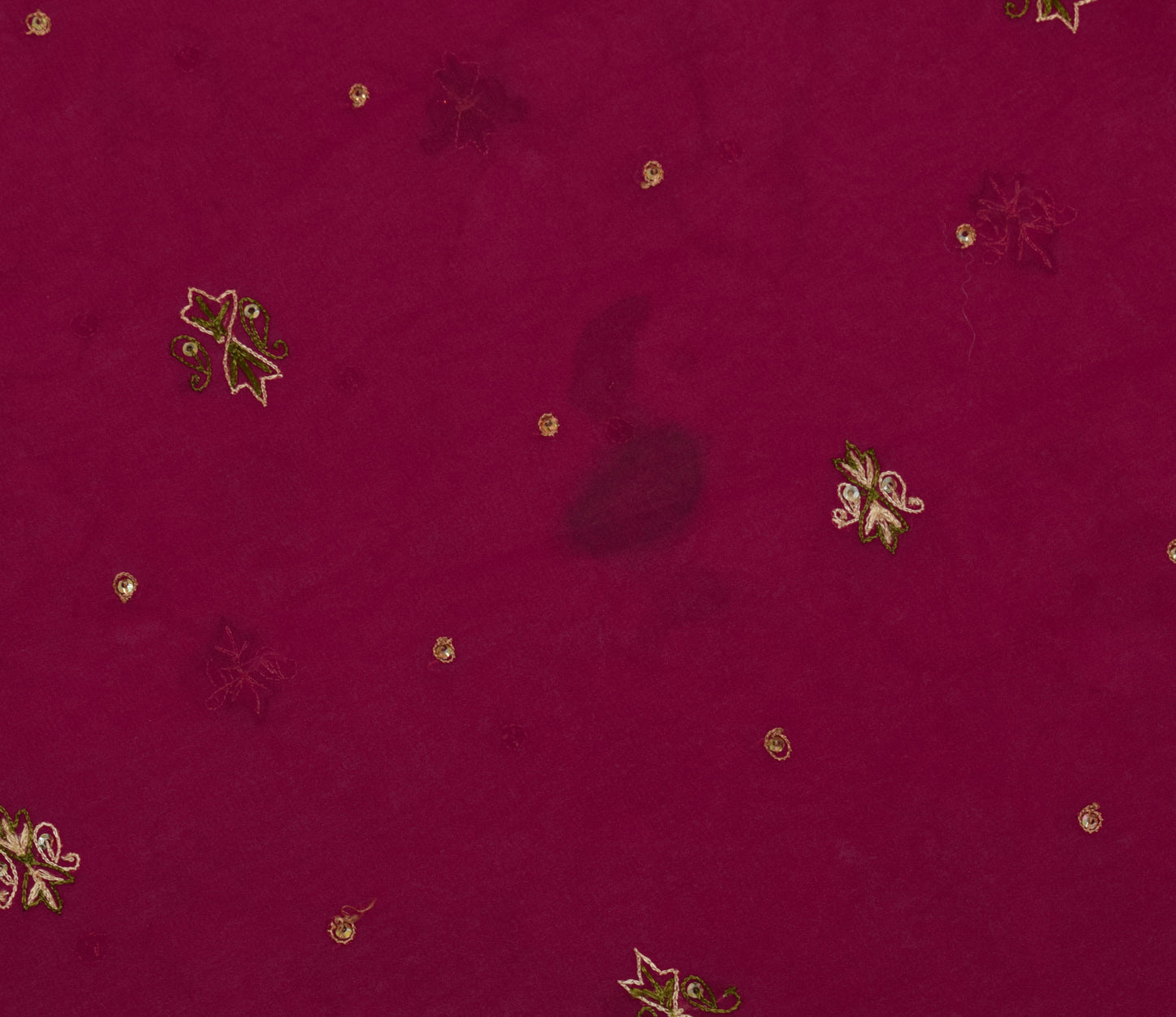 Sushila Vintage Sari Remnant Scrap Blend Georgette Embroidered  Craft Fabric