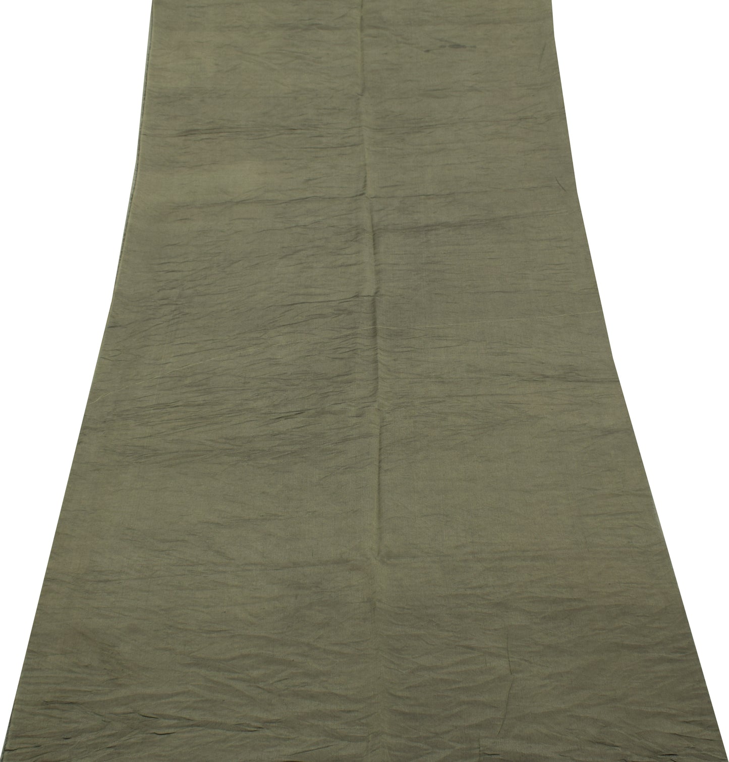 Sushila Vintage Greenish Gray Indian Sari Remnant Scrap Blend Silk Craft Fabric